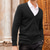 billige cardigangenser for menn-Herre Genser Cardigan Genser Riflet Strikke Strikket عادي V-hals Mote Fritid Sport Dagligdagstøy Klær Vår &amp; Vinter Vinrød Svart M L XL