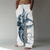 cheap Printed Pants-Men&#039;s Trousers Summer Pants Beach Pants Drawstring Elastic Waist Straight Leg Animal Graphic Prints Comfort Casual Daily Holiday Streetwear Designer Blue Gray