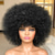tanie Peruki najwyższej jakości-krótka peruka afro z grzywką dla czarnych kobiet afro perwersyjne kręcone peruki lata 70. premium syntetyczna duża peruka afro
