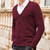 billige cardigangenser for menn-Herre Genser Cardigan Genser Riflet Strikke Strikket عادي V-hals Mote Fritid Sport Dagligdagstøy Klær Vår &amp; Vinter Vinrød Svart M L XL