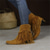 baratos Cowboy &amp; Western Boots-Botas femininas de camurça rosa com franjas estilo western - estilo boho chic para passeios casuais e festivais de música