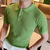voordelige gebreide polotrui-Voor heren Overhemd POLO Shirt Gebreide polo Golfshirt Polo kraag Zomer Korte Mouw Zwart Wit Geel Effen Buiten Dagelijks Kleding