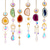 abordables Hasta 30 $-Receptor de sol de cristal de geoda de rebanada de ágata, fabricante de arco iris, prisma de ventana de cristal colgante, decoración de pared de carillón de viento de atrapasol de bruja, decoración de hogar boho