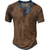 billiga Casual T-shirts för män-Herr Waffle Henley Shirt T-shirts Rutig Henley Utomhus Ledigt Kortärmad Knapp Kläder Mode Designer Bekväm