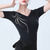 billige Toppene og settene-Latindans Topp Printer Fast Krystall / Rhinestone Dame Trening Ytelse Kortermet Høy Nylon