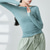 preiswerte Oberteile &amp; Sets-Sportkleidung oben Horizontal gerüscht Pure Farbe Damen Leistung Ausbildung Langarm Polyester