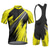 cheap Men&#039;s Clothing Sets-Men&#039;s Cycling Jersey with Bib Shorts Short Sleeve Mountain Bike MTB Road Bike Cycling Yellow Red Blue Geometic Bike Clothing Suit 3D Pad Breathable Quick Dry Back Pocket Polyester Spandex Sports