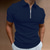 baratos polo clássico-Homens Camisa Social Camiseta Polo Camisa de golfe Aberto para a Lateral Verão Manga Curta Azul Claro Preto Branco Tecido Trabalho Roupa Diária Roupa Half Zip