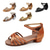 preiswerte Lateinamerikanische Schuhe-Damen Schuhe für den lateinamerikanischen Tanz Ballsaal Salsa Schuhe Line Dance Innen Praxis Professionell Satin Grundlegend Sandalen Absätze Niedriger Absatz Schnalle Kinder Leopard Aktmalerei