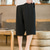 billige Hjem-Herre Shorts Lin Shorts Sommershorts Strandshorts Capri-bukser Snorer Elastisk midje عادي Pustende Myk Kalv lengde Avslappet Daglig Ferie Lin / bomullsblanding Gatemote Hawaiisk Svart Blå