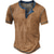 billige Casual T-shirts til mænd-Herre Vaffel Henley skjorte T-Shirts Ternet Henley udendørs Afslappet Kortærmet Knap Tøj Mode Designer Bekvem