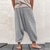 baratos Retrô-Homens Calças de linho Calças Calça verão Calçolas Calças de praia Com Cordão Folgado Virilha Abaixada Tecido Respirável Ginásio Ioga Misto de Algodão e Linho Clássico Casual Ajuste Largo Azul