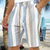 billige Ferie-Herre Shorts Sommershorts Strandshorts Løstsittende shorts Snorer Lomme Elastisk midje Stripe Daglig utendørs Ut på byen Gatemote Stilfull Rød Grønn