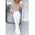 cheap Party Jumpsuits-Women&#039;s Jumpsuit for Special Occasions Party Solid Color Feather Patchwork Wide Leg Long Sleeve Cocktail Fall Disco