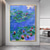 cheap Famous Paintings-Handmade Oil Painting Canvas Wall Art Decoration Modern Abstract Lotus Pond Water Lily Landscape for Home Decor Rolled Frameless Unstretched Painting
