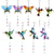 abordables Hasta 30 $-1 carillón de viento pintado con colibrí, artesanía para exteriores que brilla en la noche, adorno colgante para ventana, balcón, decoración de jardín