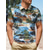 tanie klasyczna koszulka polo-Męskie Koszulka polo Koszula golfowa Drzewo kokosowe Wzory graficzne Liście Wieczorne Granatowy Niebieski Zielony Szary Na zewnątrz Ulica Krótkie rękawy Przycisk w dół Nadruk Odzież Sport Moda Moda