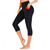 cheap Yoga Leggings &amp; Tights-Women&#039;s Capri Leggings Side Pockets Tummy Control Butt Lift High Waist Yoga Fitness Gym Workout Bottoms Black White Burgundy Spandex Sports Activewear High Elasticity Skinny