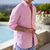 baratos camisas de linho masculinas-Homens camisa de linho Camisa casual camisa de verão camisa de praia Branco Rosa Azul Manga Longa Tecido Lapela Primavera Verão Havaiana Feriado Roupa Básico