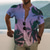 billiga Tropiska skjortor-Herr Skjorta Hawaii skjorta Grafisk skjorta Aloha skjorta Landskap Hög krage Ljusrosa Gul Svart / Purpur Rodnande Rosa Himmelsblå 3D-tryck Utomhus Ledigt Kortärmad Mönster Button-Down Kläder Mode