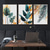 tanie Rośliny-wydruki na płótnie wall art oryginalnie zaprojektowane oprawione rośliny tropikalne zdjęcia minimalistyczny akwarela palm monstera zielony liść do salonu biuro sypialnia łazienka 3 sztuka 12x18