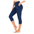 cheap Yoga Leggings &amp; Tights-Women&#039;s Capri Leggings Side Pockets Tummy Control Butt Lift High Waist Yoga Fitness Gym Workout Bottoms Black White Burgundy Spandex Sports Activewear High Elasticity Skinny
