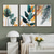 tanie Rośliny-wydruki na płótnie wall art oryginalnie zaprojektowane oprawione rośliny tropikalne zdjęcia minimalistyczny akwarela palm monstera zielony liść do salonu biuro sypialnia łazienka 3 sztuka 12x18