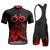 billige Klærsett for menn-Herre Sykkeljersey med bib-shorts Kortermet Fjellsykling Veisykling Sommer Gul Oransje Mørkeblå Grafisk Geometrisk Morsom Sykkel 3D Pute Hurtigtørkende Tilbake Lomme Fukttransport Pustende Spandex