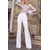 cheap Party Jumpsuits-Women&#039;s Jumpsuit for Special Occasions Party Solid Color Feather Patchwork Wide Leg Long Sleeve Cocktail Fall Disco