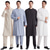 abordables Arabe musulman-Homme Peignoir Thobé / Jubba Religieux Arabe saoudien arabe musulman Ramadan Adultes Haut Pantalon