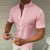 cheap Men&#039;s Casual Shirts-Men&#039;s Shirt Summer Shirt Solid Color Stand Collar Black White Pink Red Navy Blue Outdoor Street Short Sleeve Button-Down Clothing Apparel Fashion Casual Breathable Comfortable