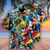voordelige Hawaiiaanse overhemden-Voor heren Overhemd Hawaiiaans overhemd Grafische prints Papegaai Bladeren Strijkijzer Zwart Geel Zwart / Bruin Rood Marineblauw Casual Hawaii Korte mouw Button-omlaag Afdrukken Kleding Tropisch