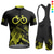 billige Klærsett for menn-Herre Sykkeljersey med bib-shorts Kortermet Fjellsykling Veisykling Sommer Gul Oransje Mørkeblå Grafisk Geometrisk Morsom Sykkel 3D Pute Hurtigtørkende Tilbake Lomme Fukttransport Pustende Spandex