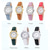 baratos Relógios Quartz-Presente para o Dia das Mães para Mulheres Relógio de Quartzo com Movimento Japonês Facil de Ler Números Árabes Mostrador Simples Pulseira de Couro PU Relógio Feminino