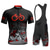 billige Klærsett for menn-Herre Sykkeljersey med bib-shorts Kortermet Fjellsykling Veisykling Sommer Gul Oransje Mørkeblå Grafisk Geometrisk Morsom Sykkel 3D Pute Hurtigtørkende Tilbake Lomme Fukttransport Pustende Spandex