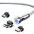 cheap Cell Phone Cables-5A Magnetic Multi Charging Cable 3.3ft 6.6ft USB A to Lightning / micro / Type C Fast Charging 3 in 1 540° Rotating Phone Charger Nylon Braided USB Cable For IPhone/Micro USB/Type C Device
