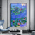 cheap Famous Paintings-Handmade Oil Painting Canvas Wall Art Decoration Modern Abstract Lotus Pond Water Lily Landscape for Home Decor Rolled Frameless Unstretched Painting