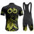 billige Klærsett for menn-Herre Sykkeljersey med bib-shorts Kortermet Fjellsykling Veisykling Sommer Gul Oransje Mørkeblå Grafisk Geometrisk Morsom Sykkel 3D Pute Hurtigtørkende Tilbake Lomme Fukttransport Pustende Spandex