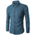 cheap Denim Tops-Men&#039;s Shirt Denim Shirt Solid Color Turndown Blue-Green Black Blue Light Blue Casual Daily Long Sleeve Denim Clothing Apparel Cotton Sports Casual