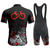 billige Klærsett for menn-Herre Sykkeljersey med bib-shorts Kortermet Fjellsykling Veisykling Sommer Gul Oransje Mørkeblå Grafisk Geometrisk Morsom Sykkel 3D Pute Hurtigtørkende Tilbake Lomme Fukttransport Pustende Spandex