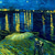 cheap Famous Paintings-Handmade Oil Painting Canvas Wall Art Decoration Van Gogh  Impression Famous Painting Starry Sky Over The Rhone for Home Decor Rolled Frameless Unstretched Painting