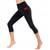cheap Yoga Leggings &amp; Tights-Women&#039;s Capri Leggings Side Pockets Tummy Control Butt Lift High Waist Yoga Fitness Gym Workout Bottoms Black White Burgundy Spandex Sports Activewear High Elasticity Skinny