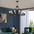 cheap Pendant Lights-LED Pendant Light Vintage Painted Metal Chandelier Lighting, with 6/8/10/12 Lights, Rustic Vintage Farmhouse Chandelier Lighting, Carriage Wheel Pendant, Black
