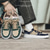 cheap Men&#039;s Sneakers-Men&#039;s Casual Bandana Print Sneakers – Blue and Beige Lace-Up Shoes with Lightweight Sole for Daily Streetwear