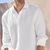 baratos camisas de linho masculinas-Homens Camisa Social camisa de linho Camisa casual camisa de verão camisa de praia Branco Azul Cinzento Manga Longa Tecido Lapela Primavera Verão Casual Diário Roupa