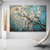 abordables Peintures fleurs/botaniques-Peinture à l&#039;huile à la main peint à la main art mural fleur fleur arbre décoration de la maison décor toile roulée sans cadre non étiré