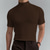 billiga Casual T-shirts för män-Herr T-shirt Turtleneck skjorta Slät Hög krage Gata Helgdag Kortärmad Kläder Mode Ledigt Bekväm