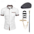 cheap Outfits-Mens 1920s Gangster Shirt with Accessories Set the Great Gatsby Retro Vintage Cosplay Costume Hat Beard Brooch Cane