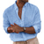 cheap Men&#039;s Linen Shirts-Men&#039;s Linen Shirt Summer Shirt Beach Shirt White Navy Blue Sky Blue Long Sleeve Plain Button Down Collar Spring &amp;  Fall Casual Daily Clothing Apparel Pocket