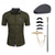cheap Outfits-Mens 1920s Gangster Shirt with Accessories Set the Great Gatsby Retro Vintage Cosplay Costume Hat Beard Brooch Cane